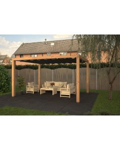 Pergola met schaduwdoek 404x394 cm - Douglas